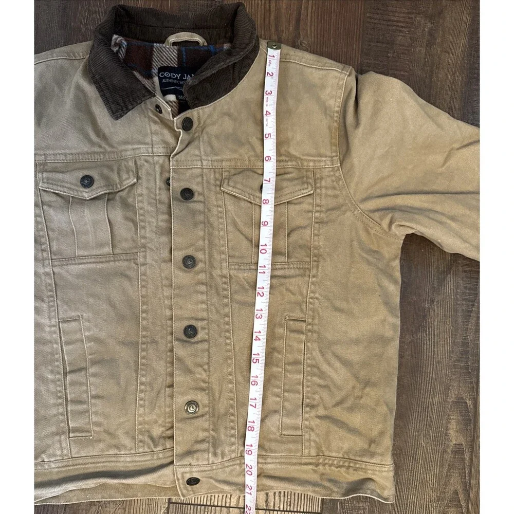Cody James Boys Western Boys Jacket XL Tan Fleece Lined Canvas Barn Cowboy Ranch